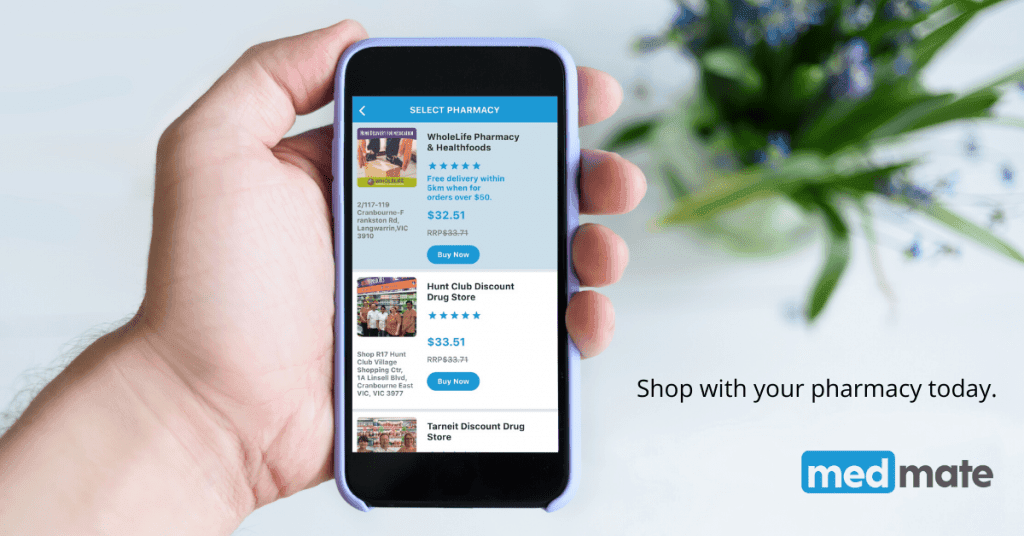 Choose a pharmacy on the medmate app